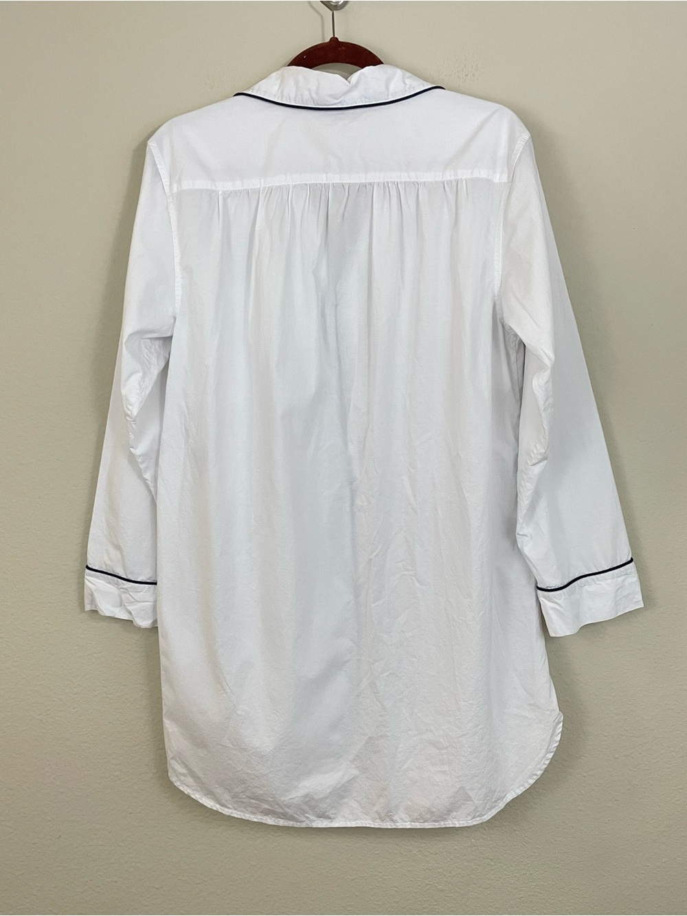 J. Crew New End on End Cotton Long Sleeve Nightshirt White Size XS - Picture 7 of 11